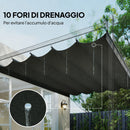 Telo di Ricambio per Pergola da Giardino 3,5x2,6m in Poliestere Grigio Scuro