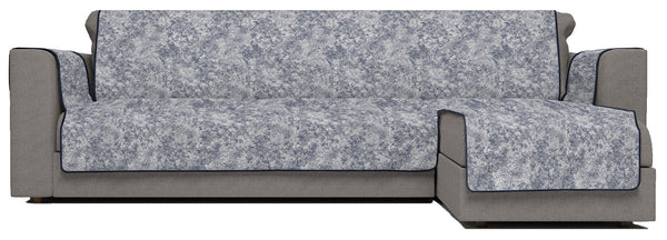Housse de canapé avec péninsule droite en polyester et coton bleu foncé Différentes tailles online