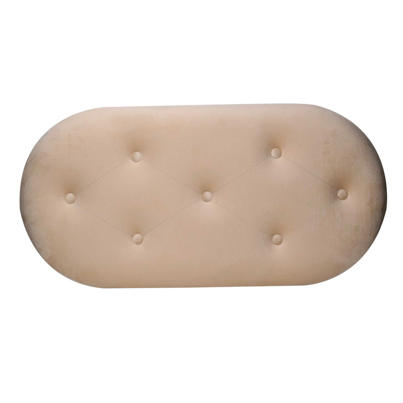 Pouf Contenitore 82x42xh41 cm in Tessuto Velluto Crema