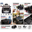 Macchina Elettrica per Bambini Ford Raptor 12V con Telecomando Bluetooth Luci LED e Tappetini Inclusi Nero