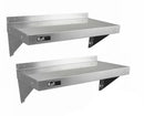 Set 2 Mensole a Muro 90x30 cm per Cucine di Ristoranti Pizzerie in Acciaio Inox