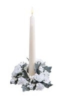 Set 6 Giro Candela Rose con Perle Ø 12 cm in Sintetico