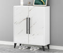Scarpiera 2 ante 60x35x92 cm in Melamina Bianco/Marmo