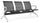 Banc pour salle d'attente 3 places en acier noir Tosini Office