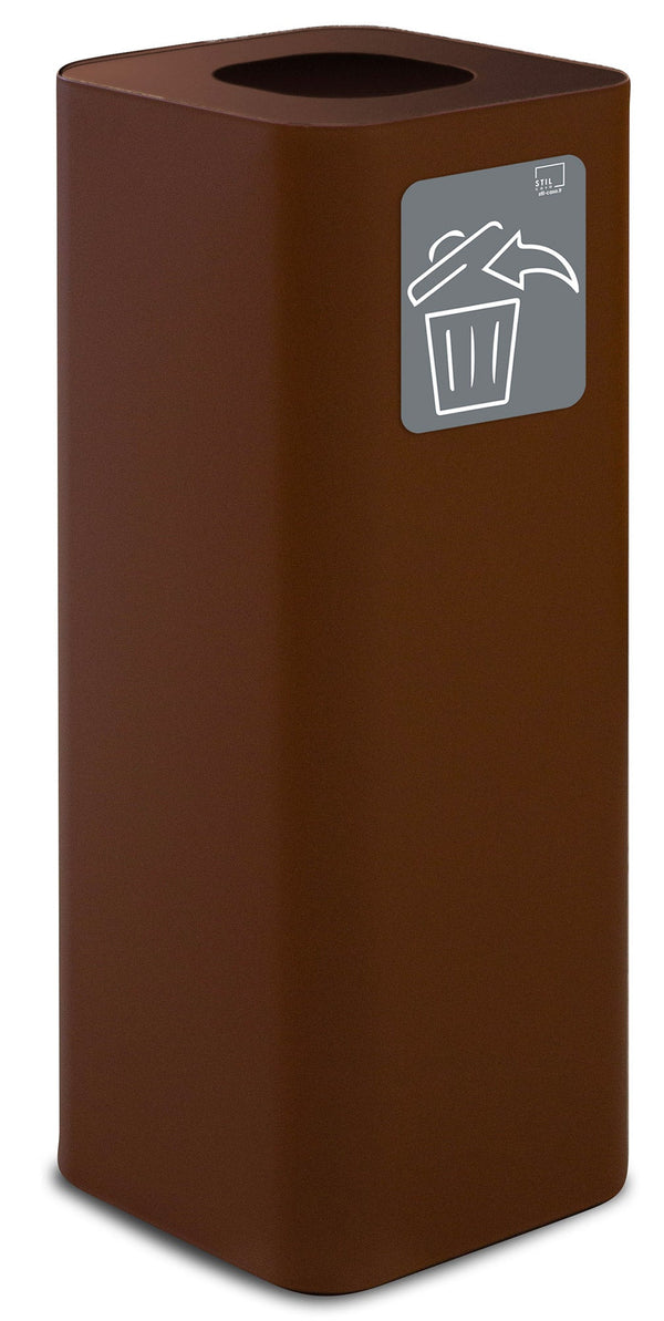 Poubelle de collecte 30x30xh80 cm en acier peint avec pictogramme magnétique marron prezzo
