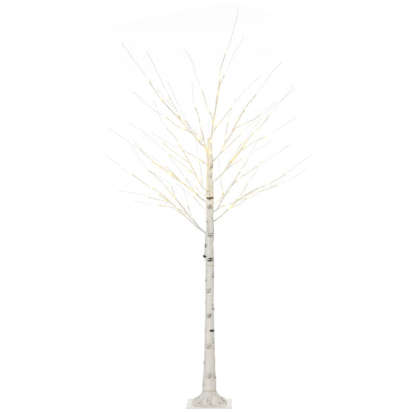 sconto Albero di Natale Artificiale Bianco 180cm con 96 Luci LED 12 Rami Modellabili