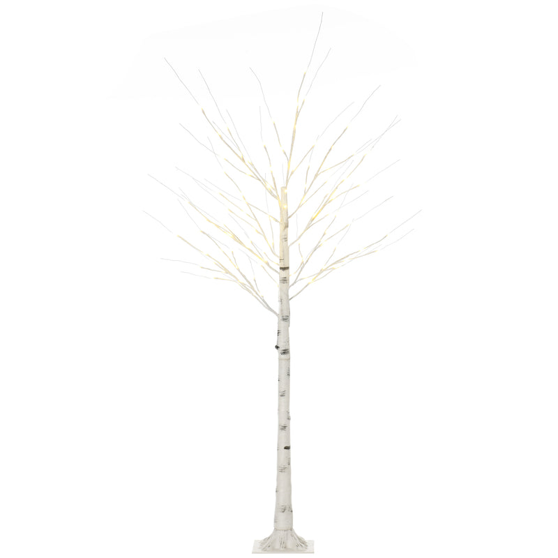 Albero di Natale Artificiale Bianco 180cm con 96 Luci LED 12 Rami Modellabili      