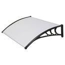 Pensilina Tettoia Nera in Policarbonato Compatto Satinato Opalino 150x100 cm Seconda Scelta