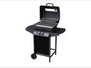Barbecue a Gas 2 Fuochi John Fuoco Principale da 5,5 kW Accensione Piezoelettrica in Acciaio Smaltato Nero