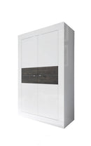 Mobile Alto da Salotto 4 Porte 102x43x162cm TFT  Basic Bianco Lucido Quercia Wengè