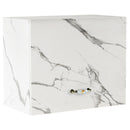 Pensile Cucina con Anta a Ribalta 60x32x49 cm in Legno Bianco Effetto Marmo      