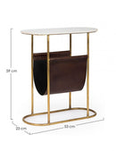 Tavolino con Porta Riviste Marmol in Metallo