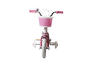 Bicicletta per Bambine Unicorn 12 Pollici con Stabilizzatori Bauletto e Cestino Rosa Rosa  
