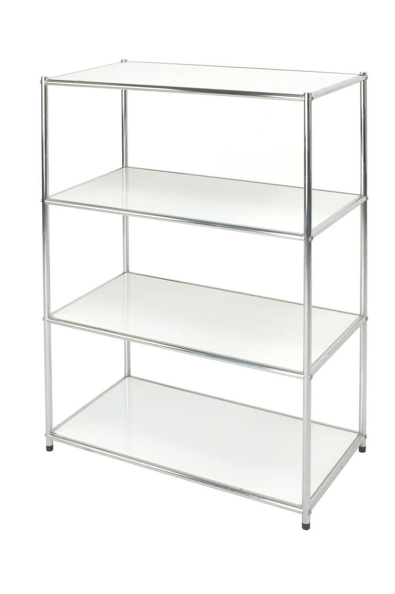 Scaffale in Acciaio Cromato 4 Ripiani Bianchi Tosini E-408012W