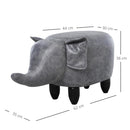 Pouf Poggiapiedi Elefante 72x35x36 cm  Grigio
