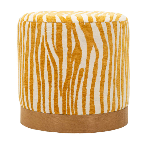 Puff Savana Senape Ø40x40 cm in Compensato e Spugna e Poliestere Senape e Marrone sconto