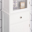 Mobile Colonna Bagno Salvaspazio con Armadietto Cassetto e Ripiani 40x27x171,5 cm in MDF Bianco