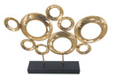 Scultura Panel 49x7x41 cm in Ferro Oro e Nero