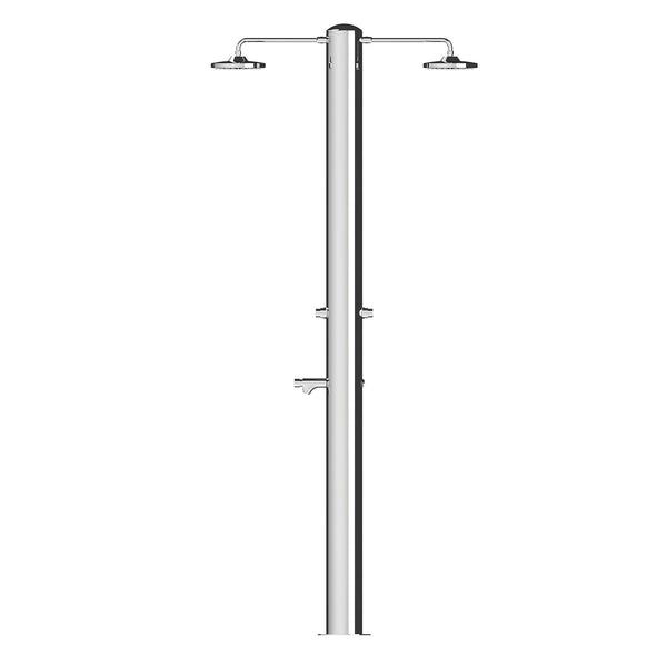 online Douche de jardin double 2 minuteries et lave-pieds ATI Douches MUL-2P Acier inoxydable anodisé