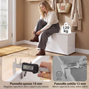 Cassapanca Contenitore Portascarpe 80x40x45 cm con Coperchio di Sicurezza e Fondoletto in Truciolato Bianco      