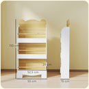 Libreria per Bambini a Forma di Orsetto 55x15x110 cm con 3 Ripiani e Barriere Frontali in MDF e Legno di Pino Color Legno      