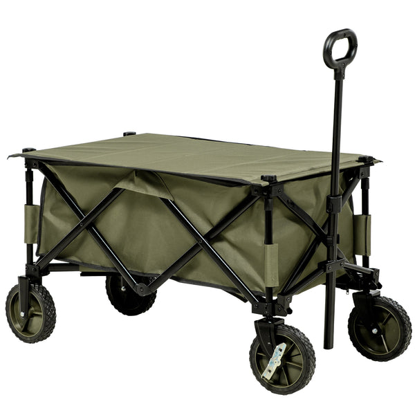 sconto Carrello da Giardino 108x55x93 cm in Acciaio e Tessuto Oxford Verde