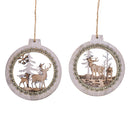 Set 12 Decoro in Legno Assortito Ø11 cm Nat/Oro