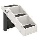 Scaletta Pieghevole per Cani e Gatti 3 Gradini Antiscivolo  53x30,5x36,5 cm in PP Crema      