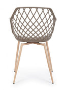 Set 4 Sedie 58x54x85,5 cm in Plastica Tortora