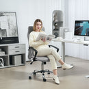 Sedia Ergonomica da Ufficio Girevole 63x65x109-119 cm con Schienale a Rete Grigio Chiaro   