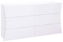 Comò 6 Cassetti 155,1x40x81,5 cm Arco Bianco Lucido
