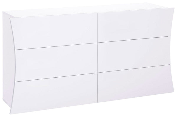 Comò 6 Cassetti 155,1x40x81,5 cm Arco Bianco Lucido prezzo