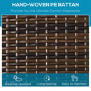 Set 2 Lettini Prendisole 196x60x22 cm in Rattan PE Marrone e Bianco