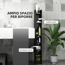 Mobile a Colonna da Bagno 15x17x120 cm Design Compatto Salvaspazio Nero  