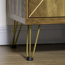 Mobiletto Multiuso 2 Ante 84x39x80,7 cm in Legno e Acciaio Bronzo