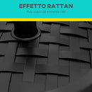 Base per Ombrellone Rotonda da 18kg Ø45x36 cm in HDPE Cemento e Acciaio Nero   