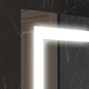 Specchio Bagno a Parete Cornice Luce LED a 3 Colori Mensola in Vetro 50x12x70 cm 