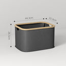 Cesto Portabiancheria Pieghevole da 36L in Bambù e Poliestere Nero  