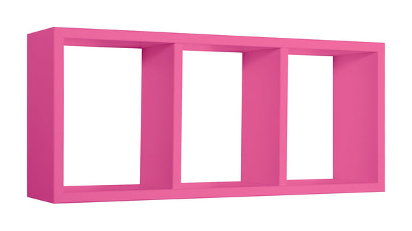 Etagère rectangulaire 3 compartiments muraux 70x30x15,5 cm en panneaux de fibres Tristano Fuxia online