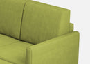 Divano 2 Posti con Pouf 138x155x85 cm Karay in Tessuto Verde