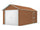 Cabane de jardin en tôle d'acier 360x1064x307 cm Bois