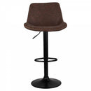 Set 2 Sgabelli 50x44x58/78 cm in Similpelle Base Nera Moka