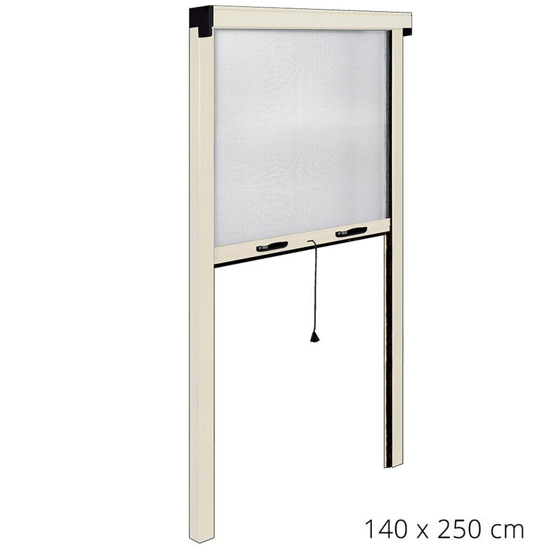 Zanzariera Avvolgibile Avorio per Porta e Balcone a Molla 140X250Cm
