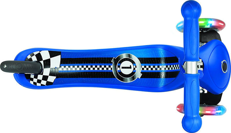 Monopattino a 3 Ruote a LED 3 Altezze Max 50Kg Globber PRIMO Fantasy Lights Up Racing Blu