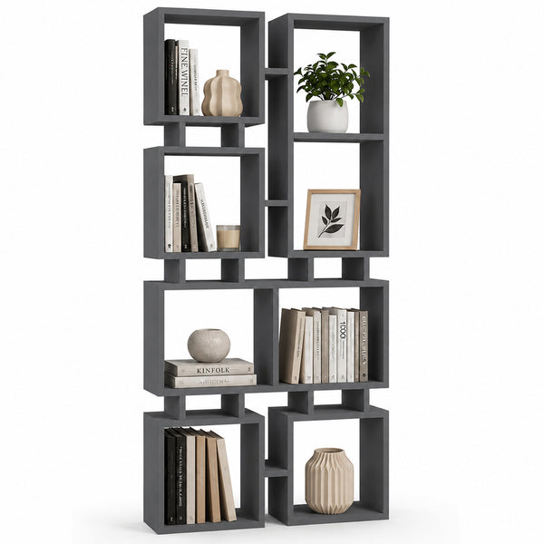 Libreria Moderna 4 Ripiani 79x24x166,5cm Scaffalatura Design Geometrico Antracite acquista
