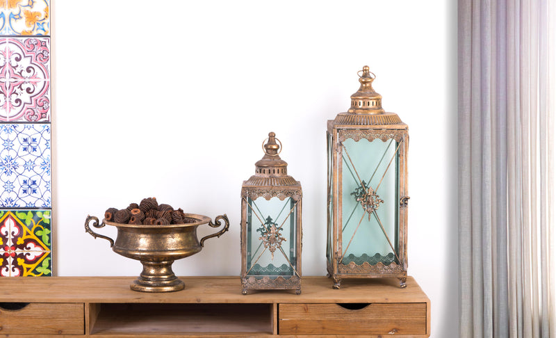 Set 2 Lanterna in Metallo H 63 cm