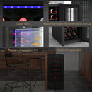 Cantinetta Frigorifero 18 Bottiglie di Vino Display e Luce LED e Controllo Temperatura   
