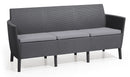 Divano 3 Posti da Giardino 187x66,5x76 cm in Resina Keter Salemo Antracite