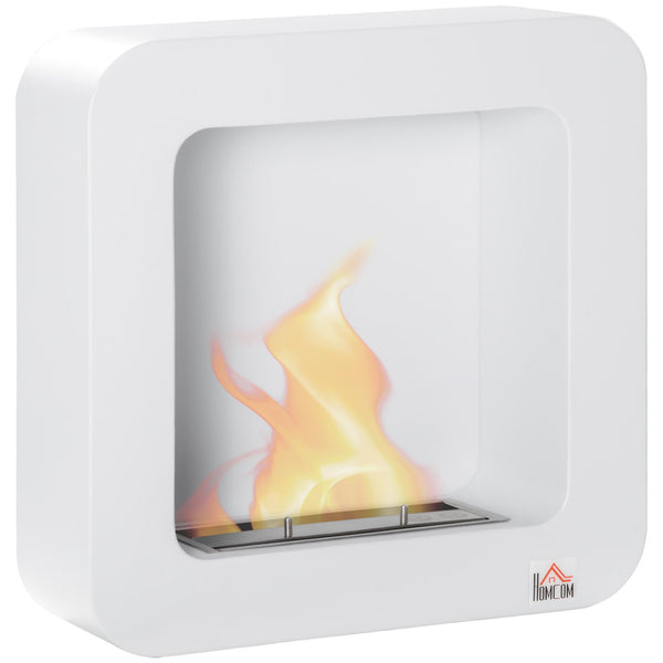 acquista Cheminée Bioéthanol Murale 48x18x48 cm en Acier Inoxydable Blanc