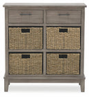 Mobile 2 Cassetti 4 Ceste 73,5x32x78 cm in Legno Soriani Tortora Anticato